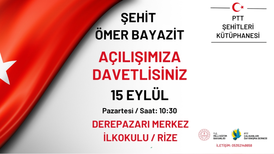 DEREPAZARI MERKEZ İLKOKULUMUZDA - PTT KÜTÜPHANESİ AÇILIŞIMIZI YAPTIK